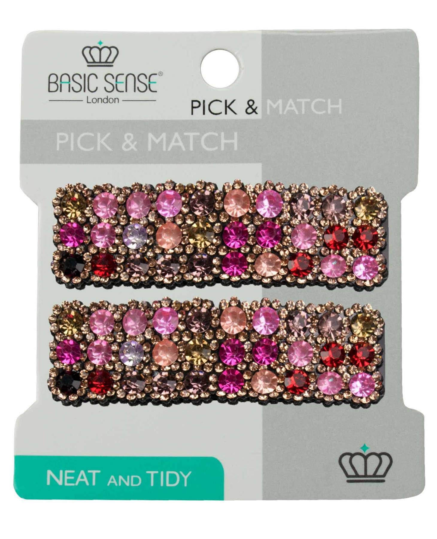 Shiny Diamante Rhinestone Rectangular Shape Snap Hair Clips, Wedding Bridal Accessories, Multi