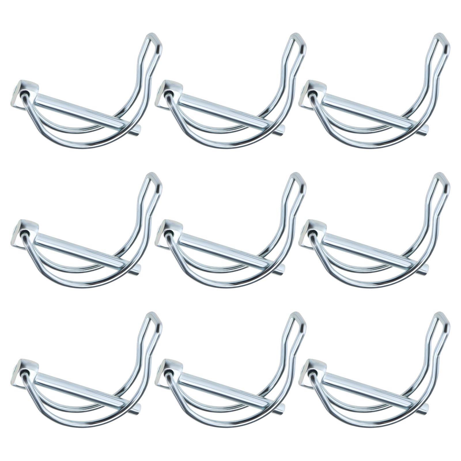 VGOL 20PCS Folding Cotter Pins 4.5x40mm D Shape Locking Pin Galvanised Carbon Steel Pipe Tube Linch Lynch Pin for Lawn Garden Farm Truck Car Trailer Tractor