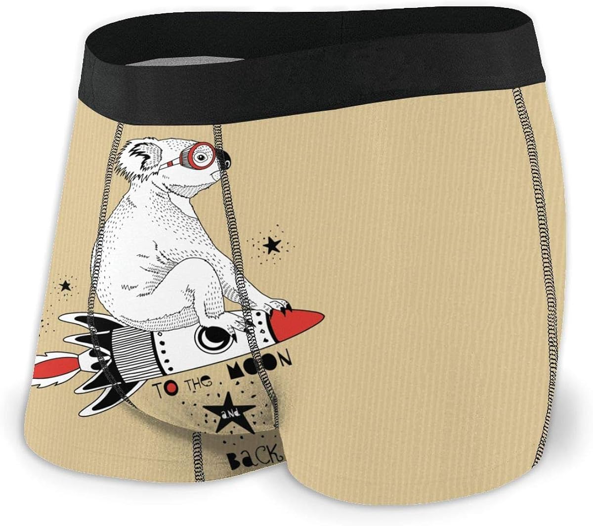 Bear Animal Koala Flying Rocket Moon Mens Boxer Briefs Underwear