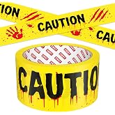 SWRT Halloween Decorations Caution Tape, 2In x90 Ft, Bright Yellow&Black | Halloween Party Decorations for Horror Indoor Outdoor, Hazard Tape for Haunted Houses, Party, Door, Danger Areas Decor