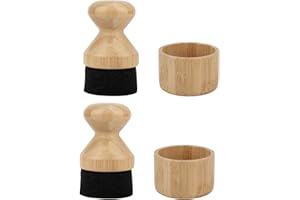 BOXOB 2pcs Cutting Board Oil Applicators with Covers, Butcher Block Brush Mineral Oil Wax Applicator Oiling Tool for Wooden C