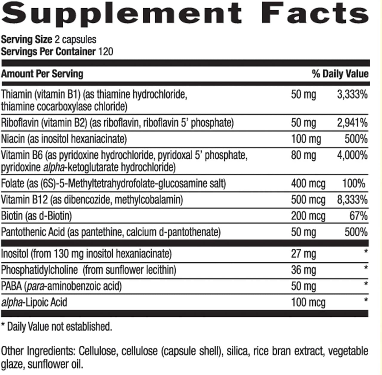 Country Life - Coenzyme B-Complex with Methylfolate - 120 Vegan Capsules: Health & Personal Care