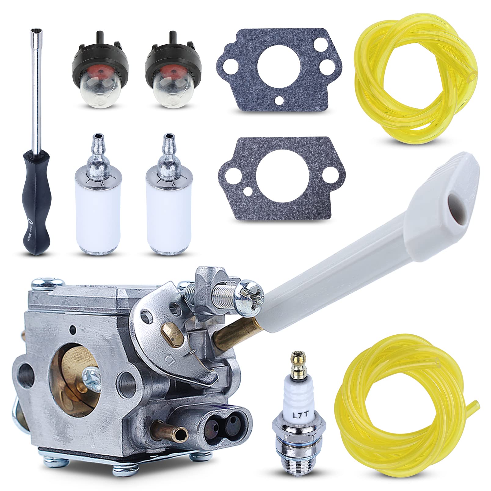 Carburetor and Carb Adjusting Tools for Ryobi BP42 RY08420 with primer bulb Fuel Filter Line Replacement Parts for 308054079 530069247