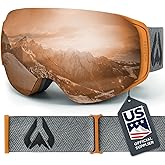 Wildhorn Roca Ski Goggles Men Women Anti-Fog/Scratch 100% UV-Magnetic Lens-Snowboard Snow Goggles Men Women Adult