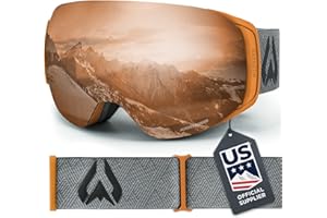WILDHORN OUTFITTERS Wildhorn Roca Ski Goggles Men Women Anti-Fog/Scratch 100% UV-Magnetic Lens-Snowboard Snow Goggles Men Women Adult