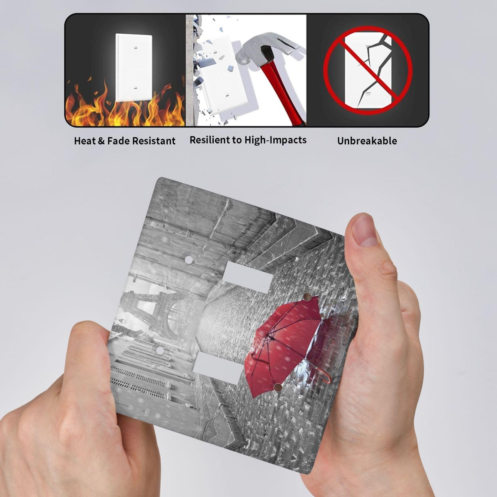 Red Umbrella Paris Tower Double Toggle Light Switch