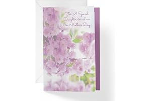 1Up Greetings Mother's Day Card For Daughter-In-Law | Pink Cherry Blossom Flowers Over Water | 5”x7.5” | (Single Card With Envelope)