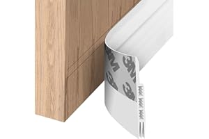 PEHOTO Door Bottom Seal Strip Adhesive Under Door Silicone Sweep Door Stopper Under Door Draft Stopper Rubber Strip Door Block Seal Noise Reduction Dustproof Weatherstrip (White)