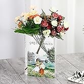 PORPAN Acrylic Book Shaped Vase for Flowers, Book Flower Vase, Small Clear Vases for Home/Living Room/Bookshelf/Bedroom/Office Decor Aesthetic, Book Lovers Gifts(Anne)