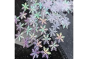 DIYASY 800 Pieces Christmas Snowflake Confetti, Glitter Sliver Sequins for Xmas Party Table Decorations 3 Size