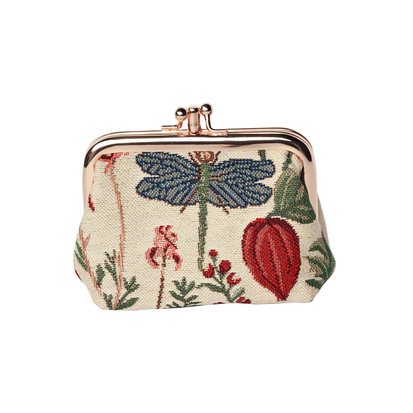 Signare Tapestry Cute Exquisite Double Pocket Kiss Lock Coin Purse for Women with Garden Flower and Creatures (Morning Garden, FRMP-MGD) — image 1
