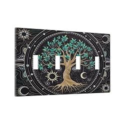 Tree of Life Blackground Quad Toggle Light Switch