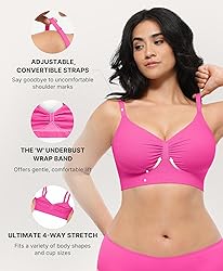SHAPELLX Wireless Pink Bra for Womens Breathable