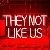 They Not Like US Neon Sign, Dimmable LED Music Neon Signs for Wall Decor, Christmas Ornamentm Black Culture Neon Light Kids Wall Art Room Bedroom Birthday Party Man Cave Christmas Gifts(15.7 * 8.6in)