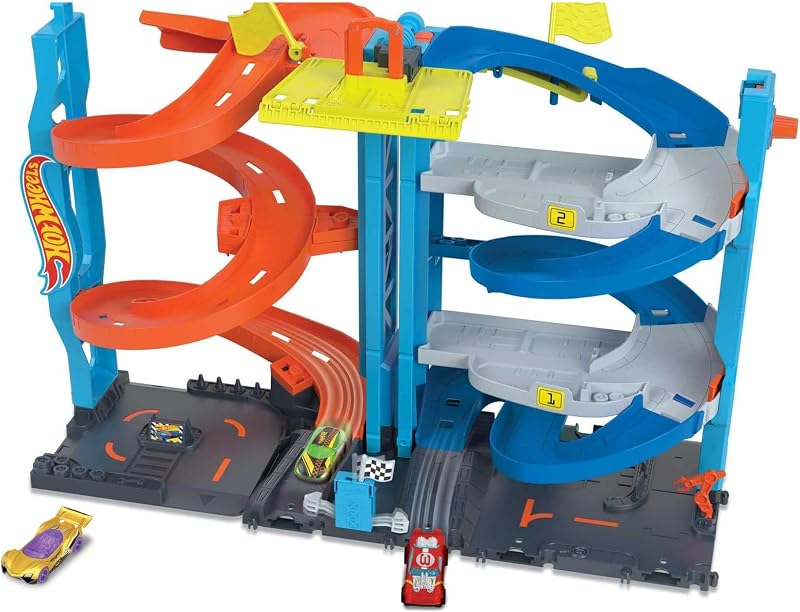 Hot Wheels City Transforming Race Tower 2-in-1 1:64 Car Included HKX43