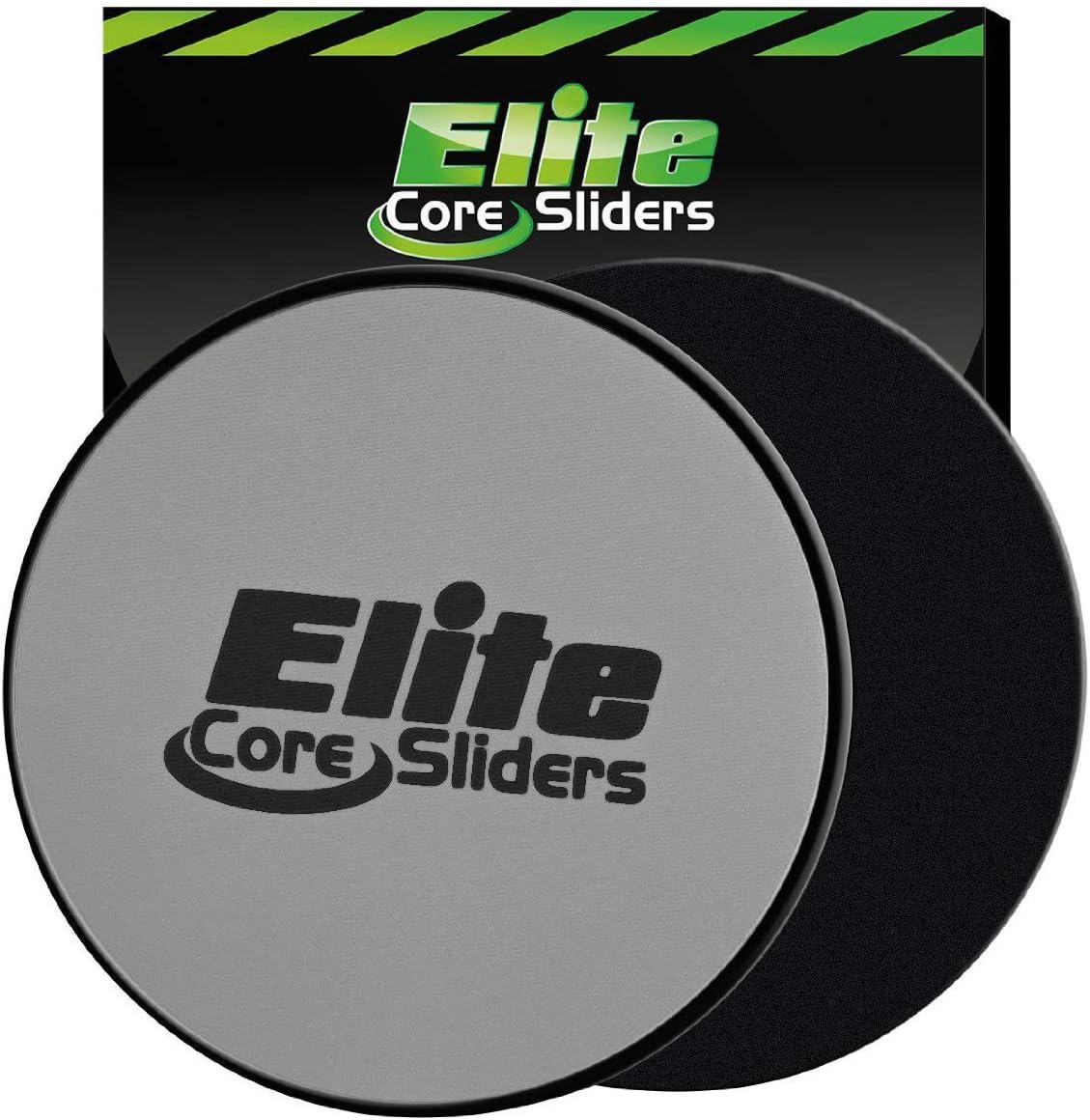 Elite Core Exercise Sliders - 4 Bright Colors - 2 Dual Sided Discs for Carpet and Hard Floors.