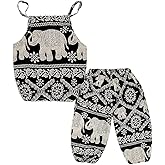 Baby Girls Boho Elephant Tops Harem Pants 2 Piece Outfits