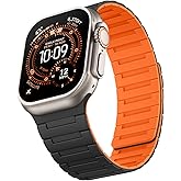 Magnetic band Compatible with Apple Watch Bands for Men Women 44mm 45mm 46mm 49mm 42mm, Silicone Sport Strong Magnet Strap Wristband for iWatch Ultra 3/2 Series 11 10 9 8 7 6 5 4 3 SE