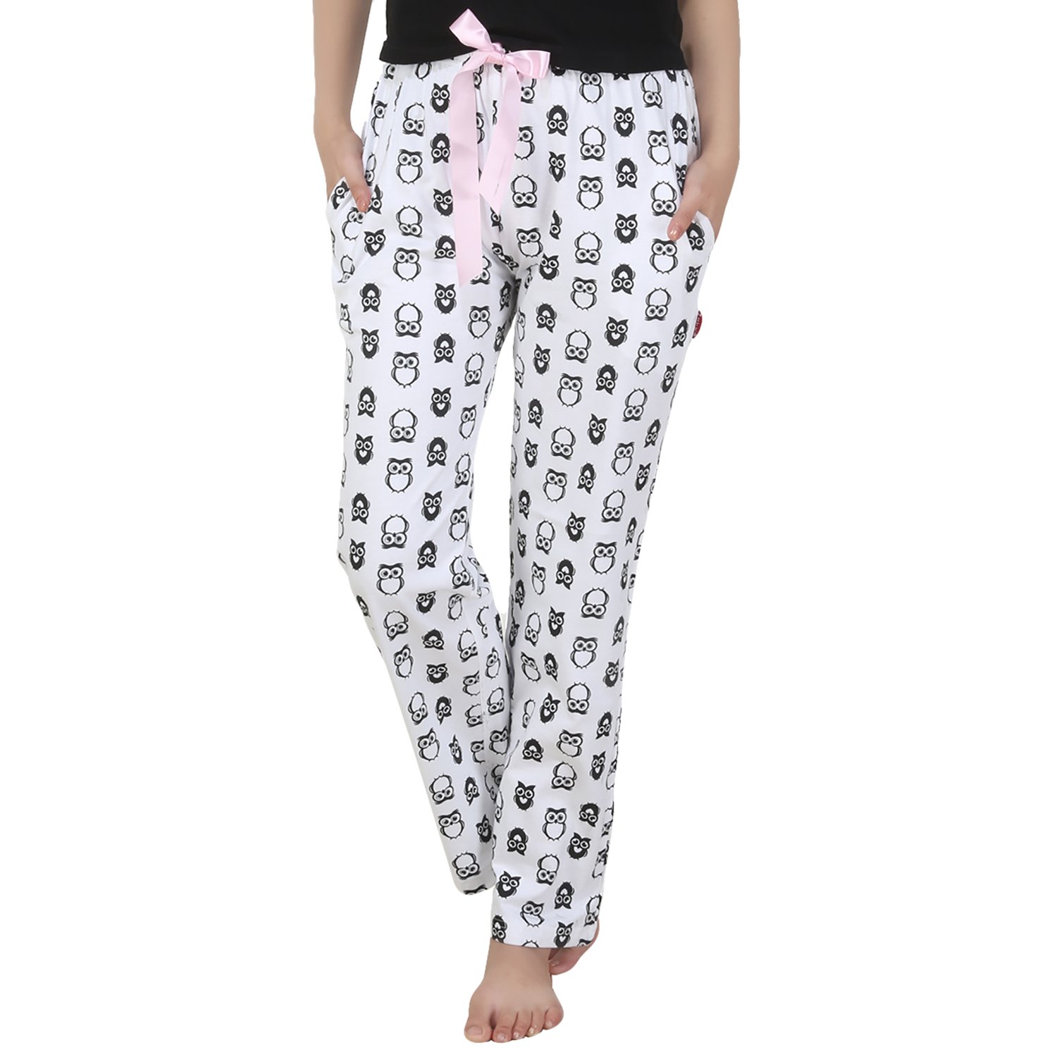 nite flite cute owl cotton pyjamas for women