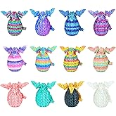 Mydhall 12PCS 3D Printed Dragon Eggs with Baby Dragon Inside Easter Basket Stuffers Christmas Tree Ornaments,Kids Toys & Gifts for Birthday,Home Decor (12pcs-Multicolor)