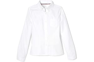 French Toast Girls' Fitted Wrinkle-Resistant Long Sleeve Oxford Shirt