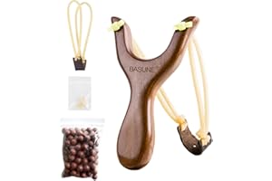 BASUNE Slingshot Y-Shaped Rosewood Wooden Slingshot with Rubber Bands for Hunting Catapult Game