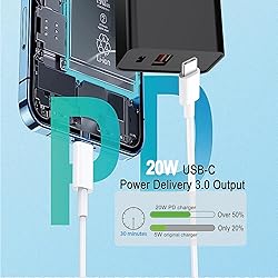 USB C Wall Charger, 20W Type C Charging Block for