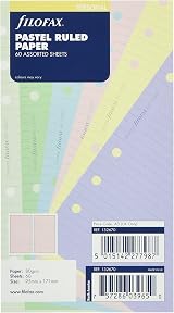 Filofax Personal Pastel Ruled Paper Refill 80gsm 95x171mm 60 sheets
