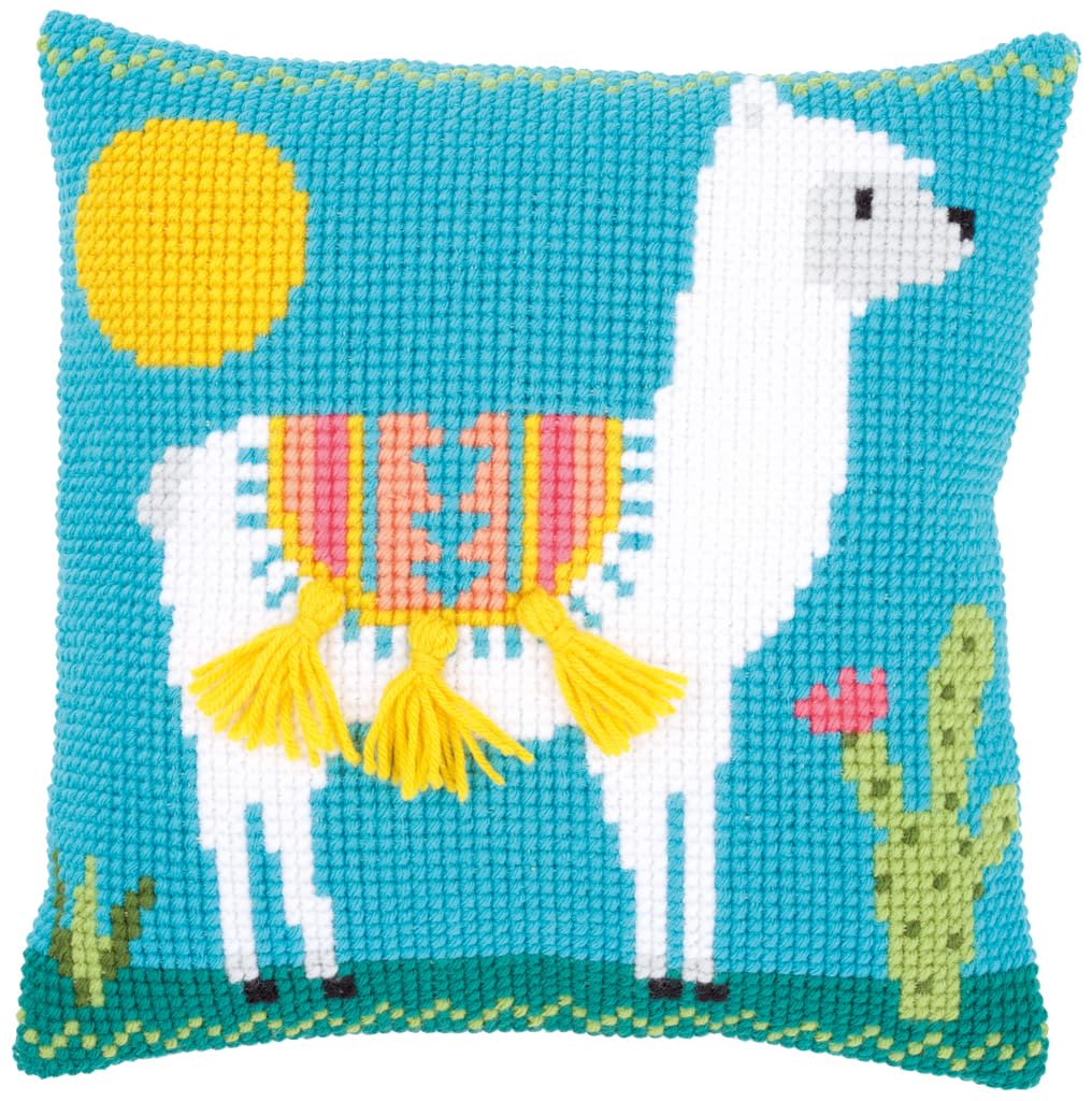 Vervaco Cross Stitch Cushion Kit: Llama, NA, 40 x 40cm