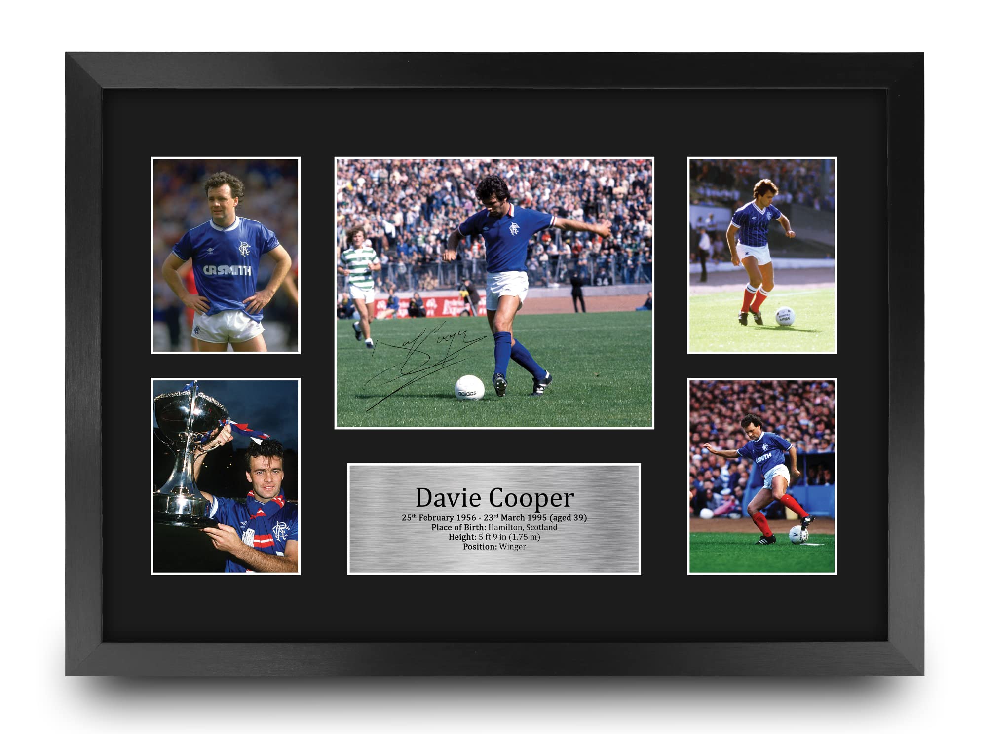 HWC Trading FR A3 Davie Cooper Rangers Gifts Printed Signed Autograph Picture for Football Fans and Supporters - A3 Framed