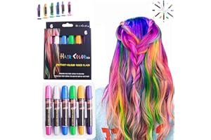 LAWOHO Hair Chalk Birthday Gifts for Girls - 6 Temporary Hair Color Pens Washable Hair Dye for Party Favors Cosplay Safe for Kids Teen Adults