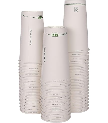 50 PACK] 12oz White Paper Coffee Cups - Disposable Coffee Cups Hot Drink Tea Coffee Cappuccino Hot Chocolate Chai Chai Latte By Ecoquality