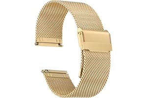 HARFINGTON 316L Stainless Steel Mesh Watch Band Quick Release Adjustable Metal Watch Strap for Men Women