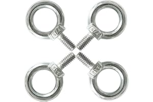 NIDAYE 5/16" UNC Lifting Shoulder Eye Bolts, Marine Grade 316 Stainless Steel Threaded Nut Fastener, 4 Packs