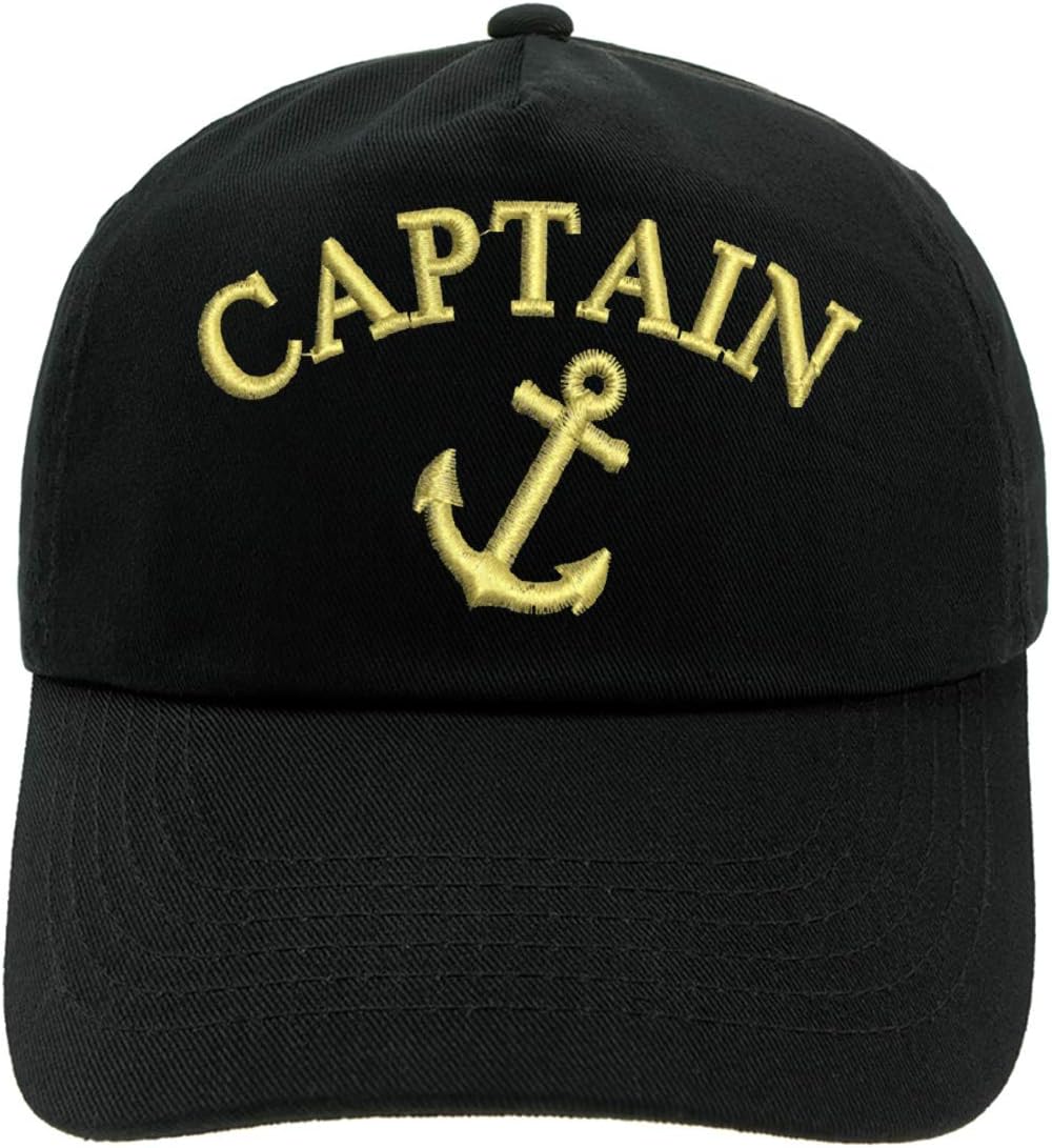 4sold Boys Mens Women 100% Cotton Yachting Baseball Cap Inscription Lettering Baseball Captain Sun Summer Hat Black Gold
