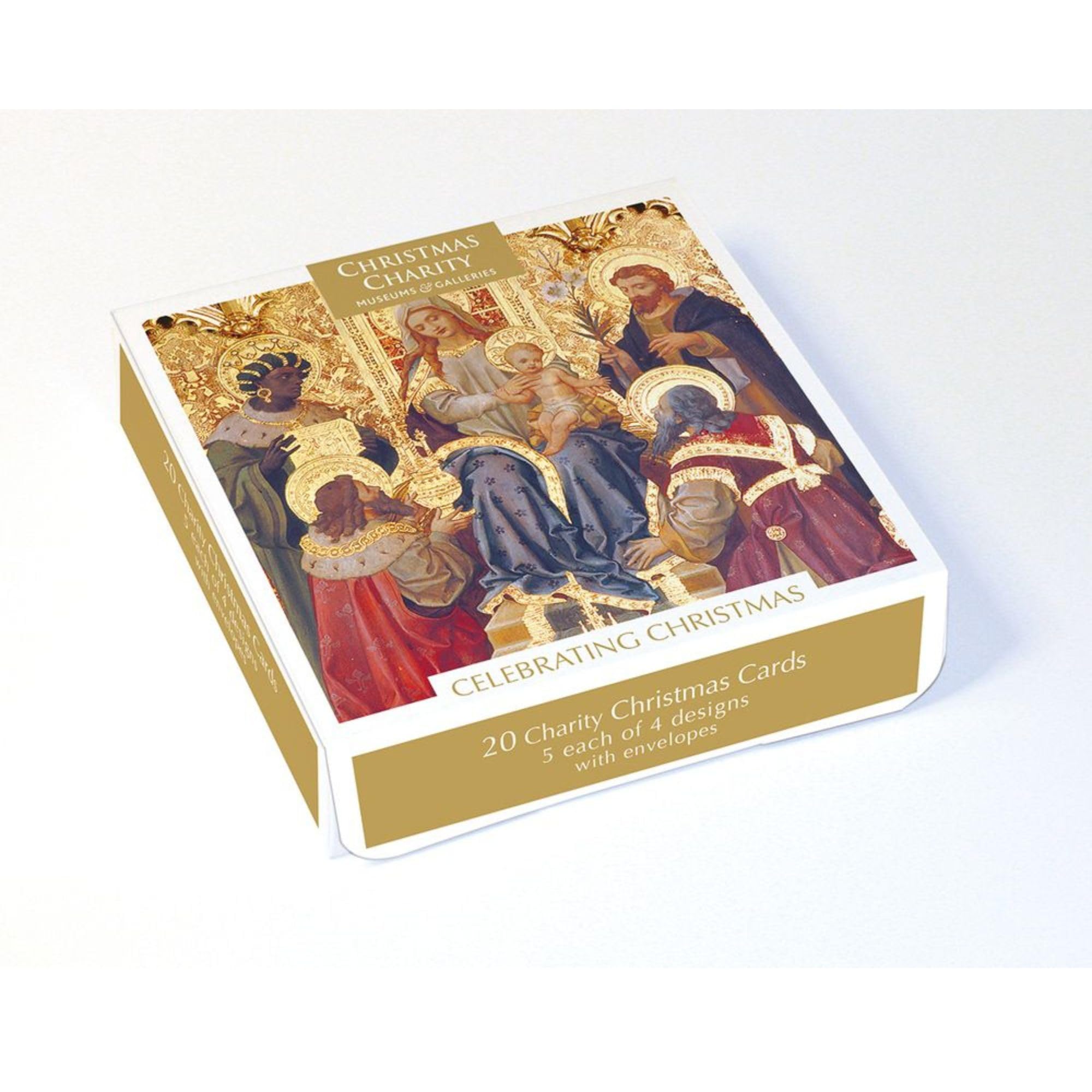 Museums & Galleries Box of 20 Charity Christmas Cards (MG-XETC207) - Traditional Artistic Cards From Celebrating Christmas - 20 Cards, 5 Each of 4 Designs