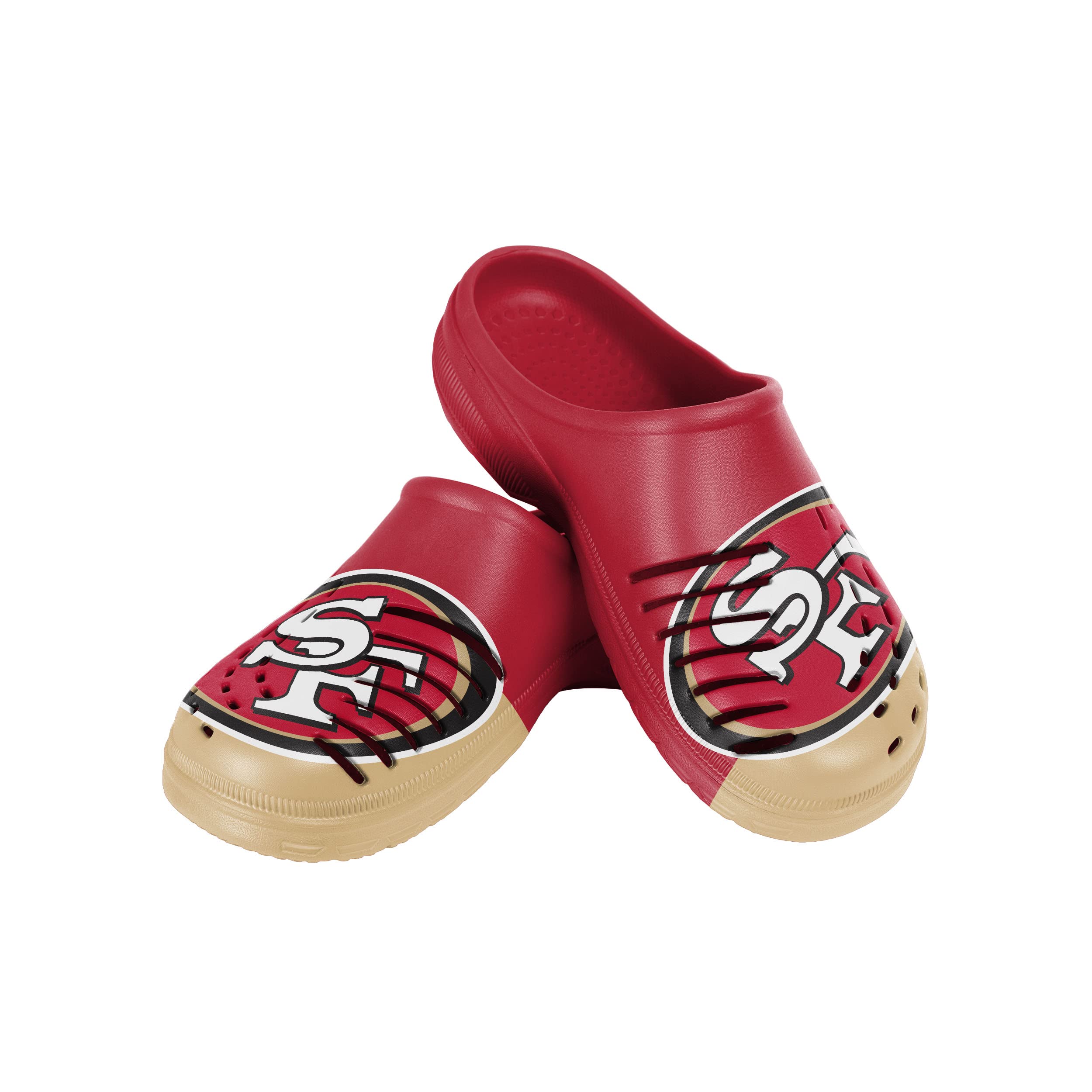 FOCO San Francisco 49ers NFL Mens Colorblock Big Logo Clog - XL - (13-14) Image