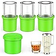 IYYI Ice Cube Tray for Stanley Cup, Tumbler Ice Mold, Ice Cube Tray for Tumbler, Silicone Ice Cube Mold with Lid, Large Ice Cube Tray for Whiskey, Cocktail, Coffee, Juice, Chilling Drinks (Green)