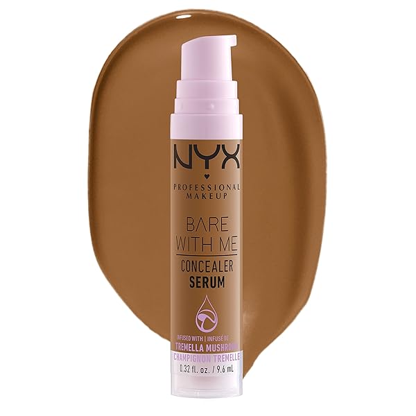 NYX PROFESSIONAL MAKEUP BARE WITH ME CONCEALER SERUM, CONCEALER MAKEUP FOR UP TO 24HR HYDRATION – CAMEL