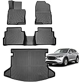 MOOREVER TPE Car Mats for Mazda CX-5 2017-2025, 5 Seats Floor Liners, Full Coverage All-Weather Floor Trunk Mats, Heavy Duty Non-Slip Odorless Automotive Accessories