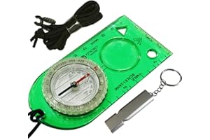 FJOORD MASTER Camping Compass - Luminous Hiking Compass - Magnetic Survival Compass - Orienteering Compass Kids Camping Kit - Professional Compass Navigation Map Reading - BoyScout Compact Compass Magnetic Heading