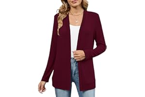 Heymoments Open Front Cardigan for Women Long Sleeve Knitted Causal Lightweight Sweater Ladies Loose Bolero Outwear Coats