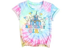 UNIQUEONE Birthday Girl Shirt Magical Castle Tshirt Birthday Shirts for Kids Funny Birthday Party Gift Tees Cute Graphic Tops
