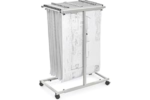 ADIR CORP. Adir Mobile Blueprint Storage Rack - Adjustable and Portable Vertical Blueprint Holder for Plans, Maps, Posters and Drawings. File Organizer Stand for Home, Office and Construction Sites