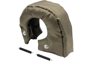 LEDAUT T6 Titanium Turbo Cover Blanket Turbocharger Heat Shield Cover Wrap Fit For T5 T6 Turbo With Fastener Springs