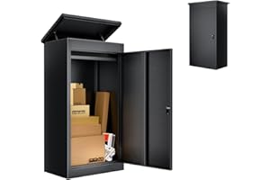 ESHENO Package Delivery Boxes for Outside, Extra Large Parcel Drop Boxes with Secure Storage, Anti-Theft Galvanized Steel,Waterproof Package Delivery Box for Outdoor Porch (20.86''L x 16.53''W x 44''H)