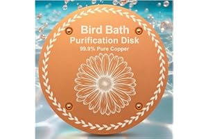 OICEME Bird Bath Purification Disk Pure Copper Outside Winter Birdbath Hummingbird Solar Power Wild Cleaner Heater Deicer Cage Hanging Bowl Feeder Cage Dispenser Garden Water Women Gifts