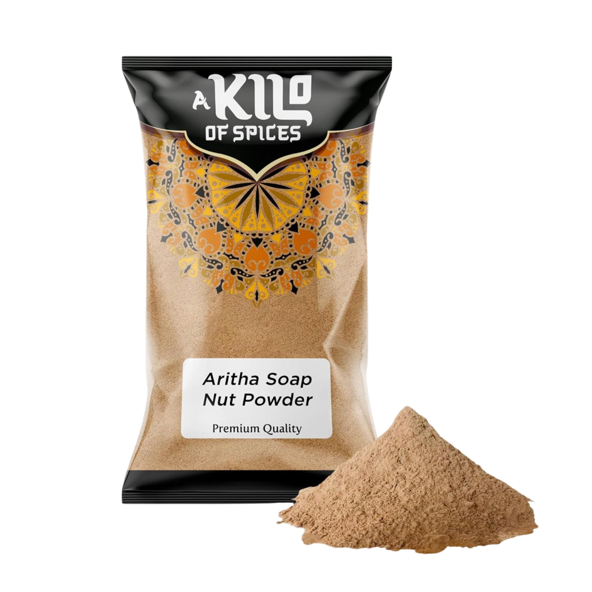 A Kilo Of Spices | Aritha Soap Nut Powder 1Kg | Premium Quality Reetha Powder | 100% Natural Ayurvedic Shampoo Substitute | Instant Herbal Hair Cleanser for Easy Home Preparation