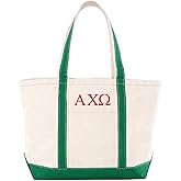 Go Greek Chic Sorority Embroidered Classic Canvas Tote Bag