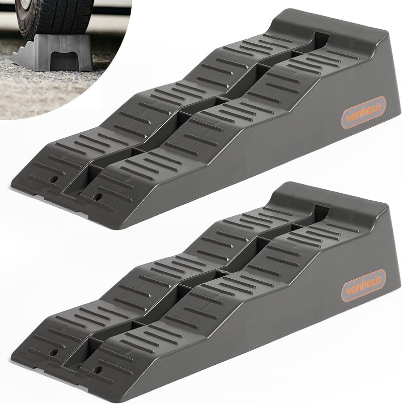 VonHaus Caravan Levelling Ramp Set 2.5 Tonne 3-Step Non-Skid Chocks